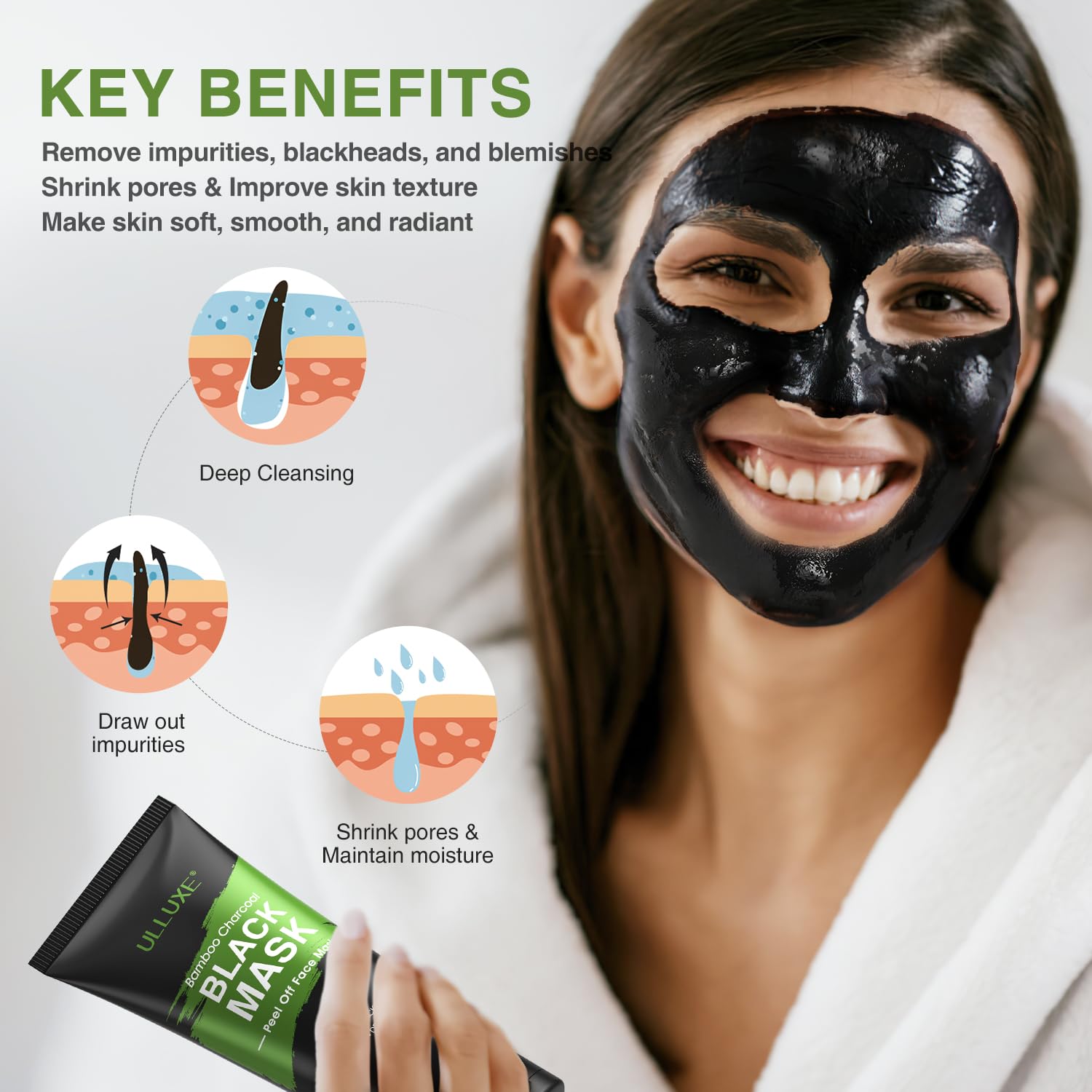 Amazon.com : ulluxe Blackhead Remover Mask Kit, Charcoal Peel Off
